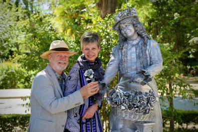 Ron & Christina and a new friend in Seville, Spain